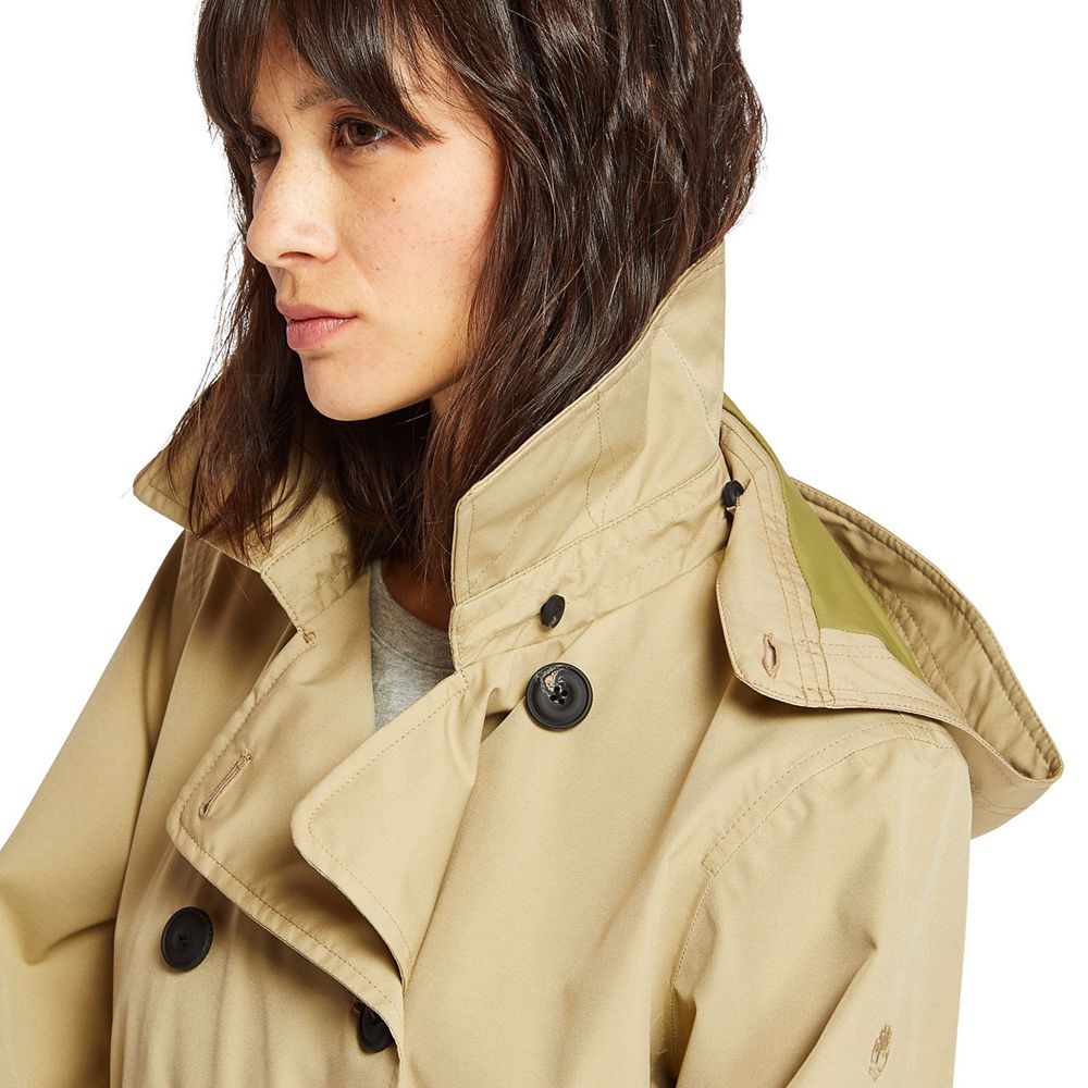 Abrigos Timberland Argentina Mujer - Classic Waterproof Trench - Kaki - FHSQNP-450